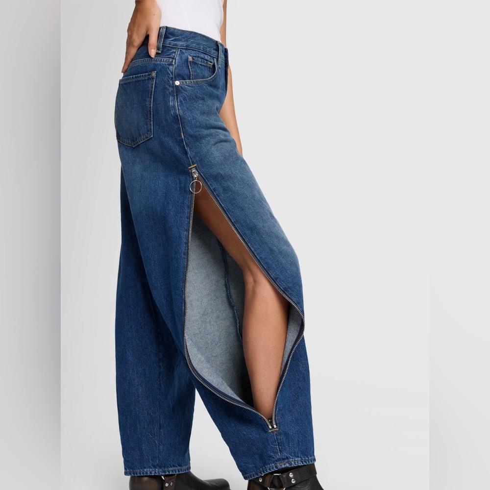 7forallmankind side zip barrel jeans size 23